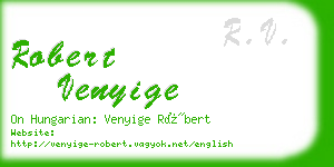 robert venyige business card